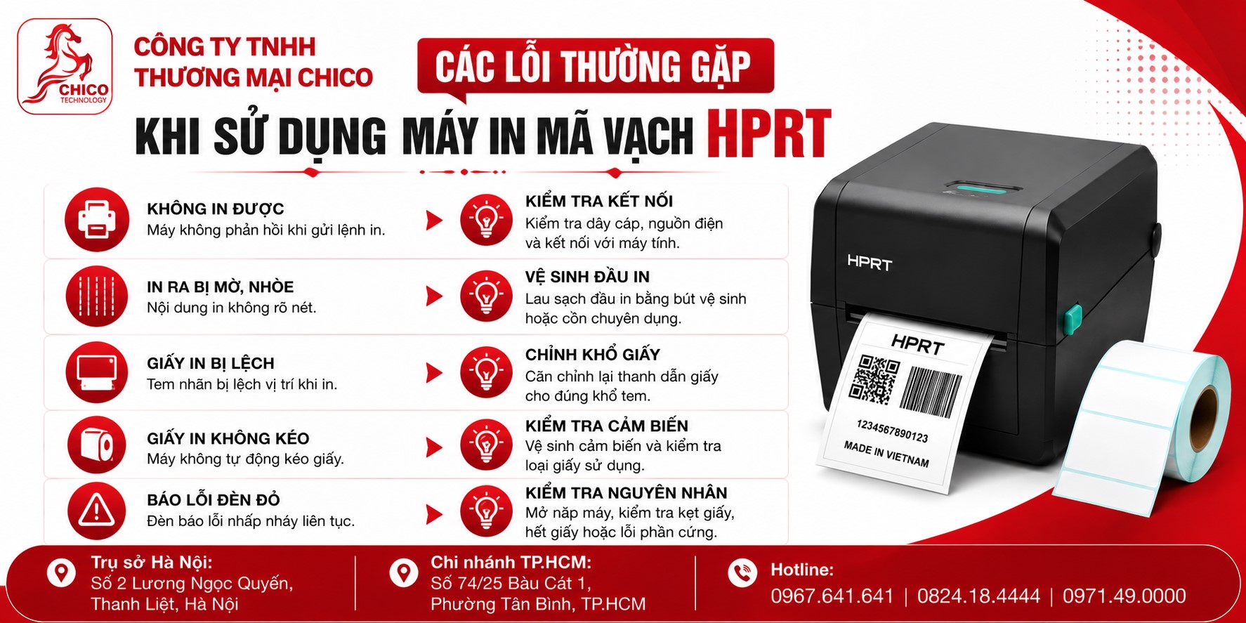 Các Lỗi Thường Gặp Khi Sử Dụng Máy In Mã Vạch HPRT & Cách Sửa