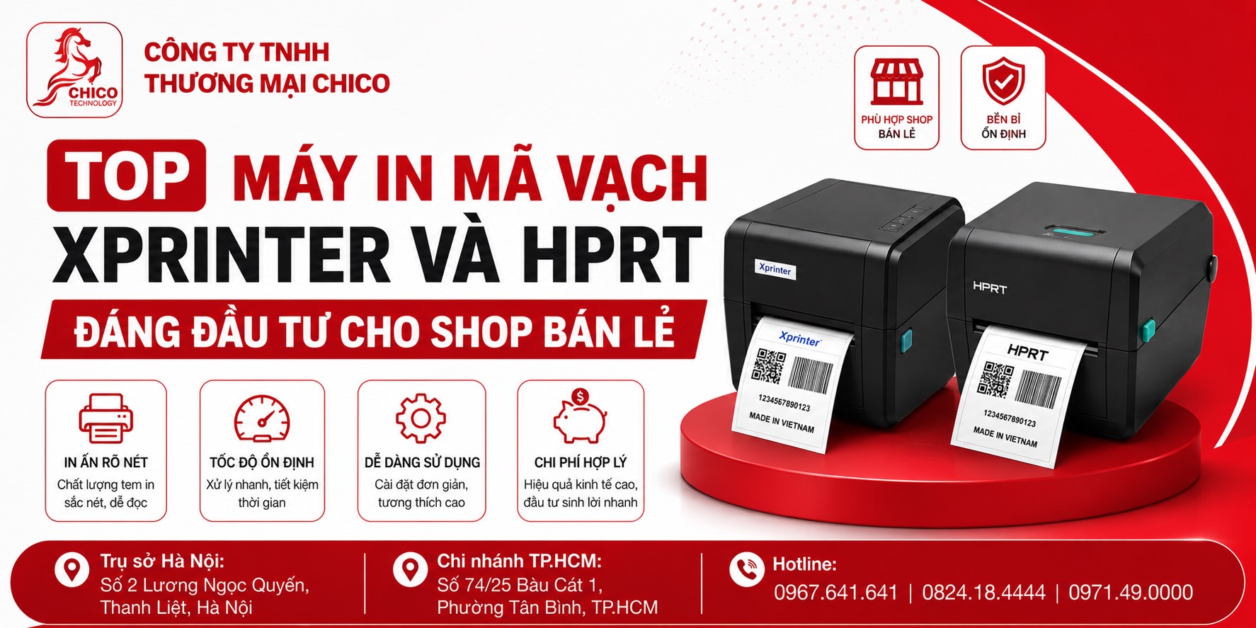 Top Máy In Mã Vạch Xprinter Và HPRT Đáng Đầu Tư Nhất Cho Shop