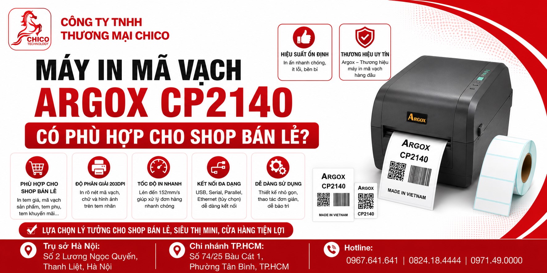 Máy In Mã Vạch Argox CP2140 Có Phù Hợp Cho Shop Bán Lẻ?