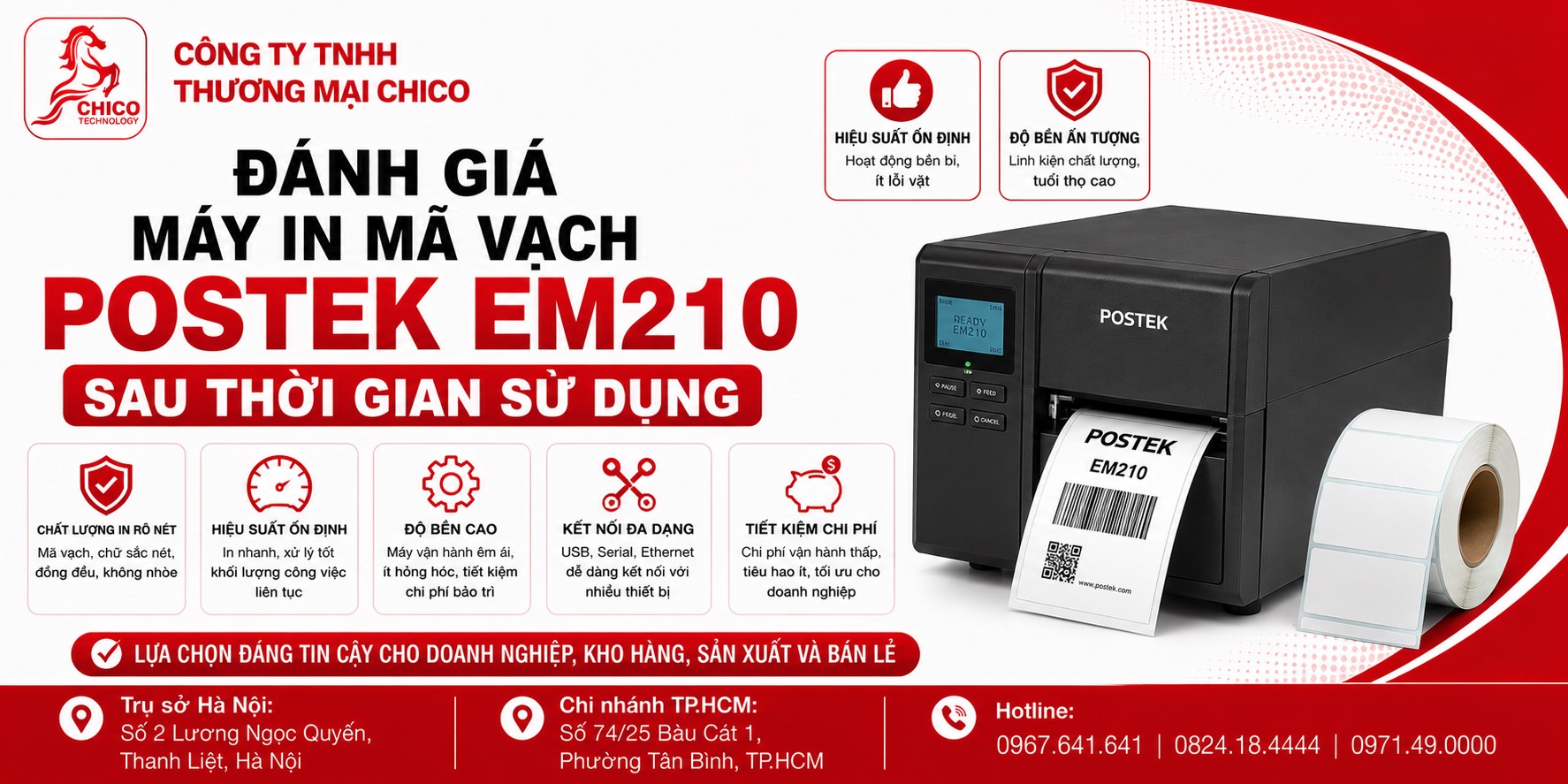 Đánh Giá Máy In Mã Vạch Postek EM210 Nhận Xét Sau Thực Tế Sử Dụng