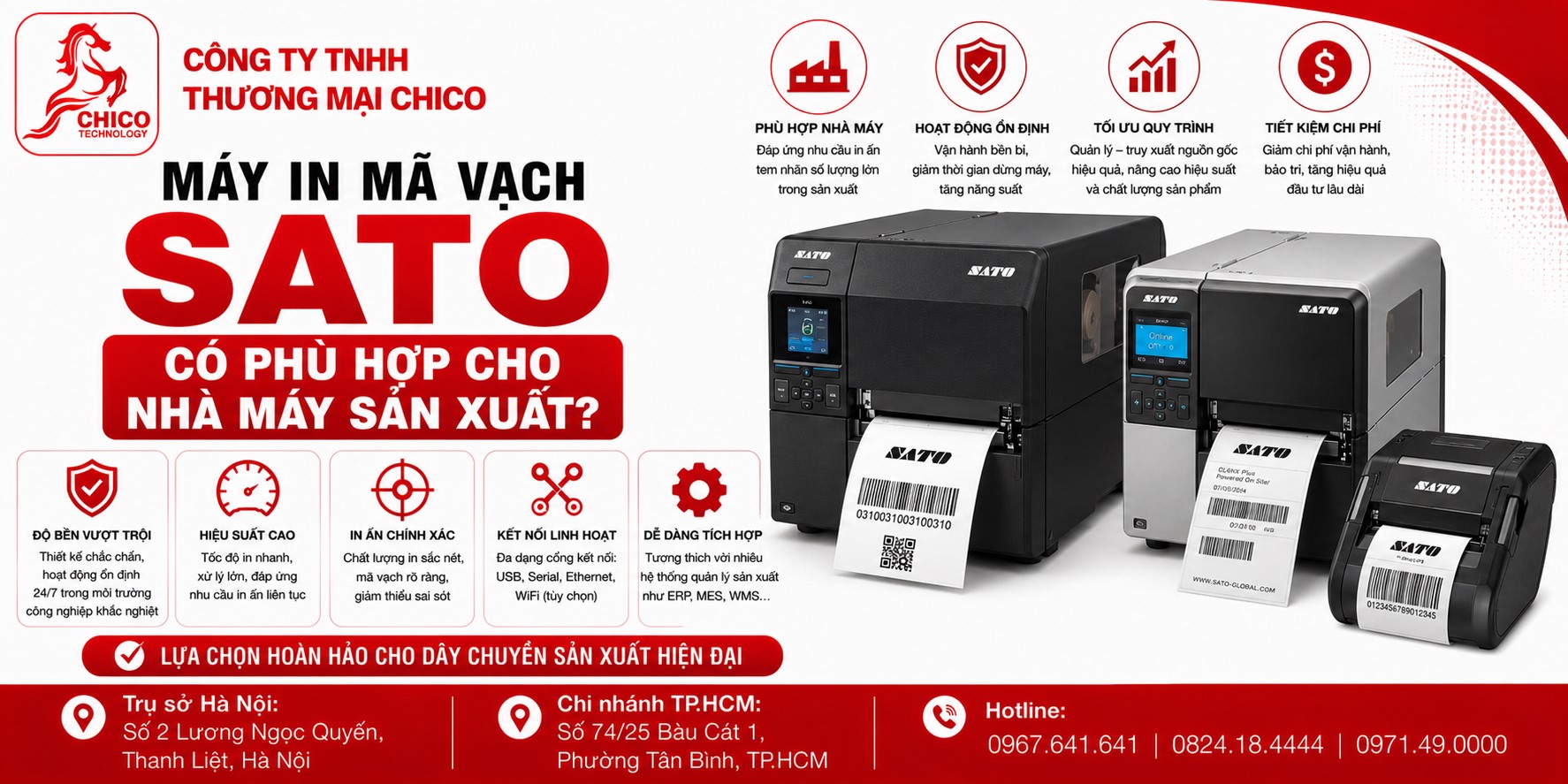 Máy In Mã Vạch SATO Có Phù Hợp Cho Nhà Máy Sản Xuất Không?