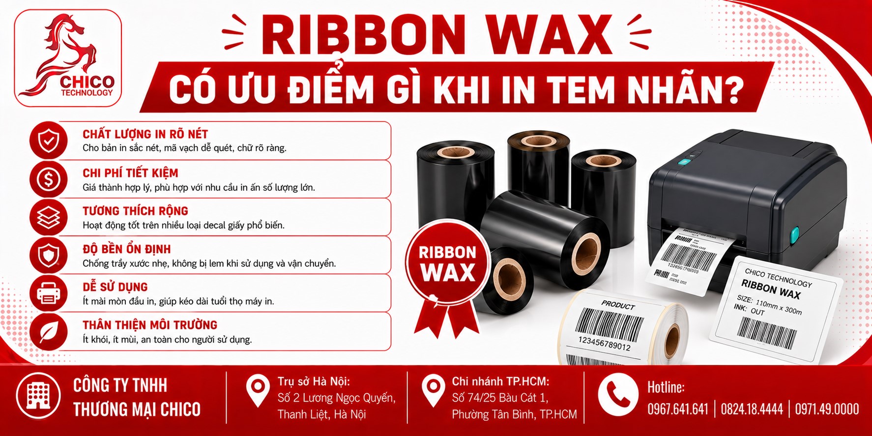 Ribbon Wax Có Ưu Điểm Gì Khi In Tem Nhãn? Phân Tích Chi Tiết