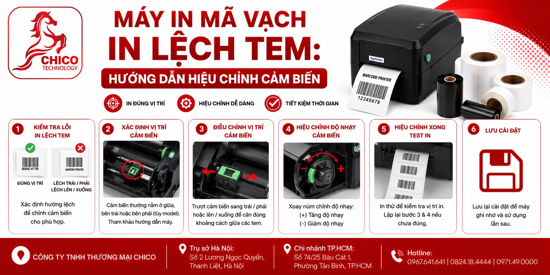 Máy In Mã Vạch In Lệch Tem: Hướng Dẫn Hiệu Chỉnh Cảm Biến Chuẩn
