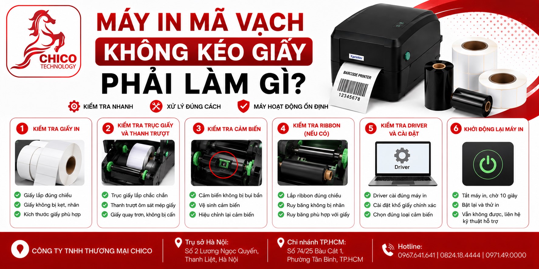 Máy In Mã Vạch Không Kéo Giấy: Nguyên Nhân & Cách Sửa Nhanh