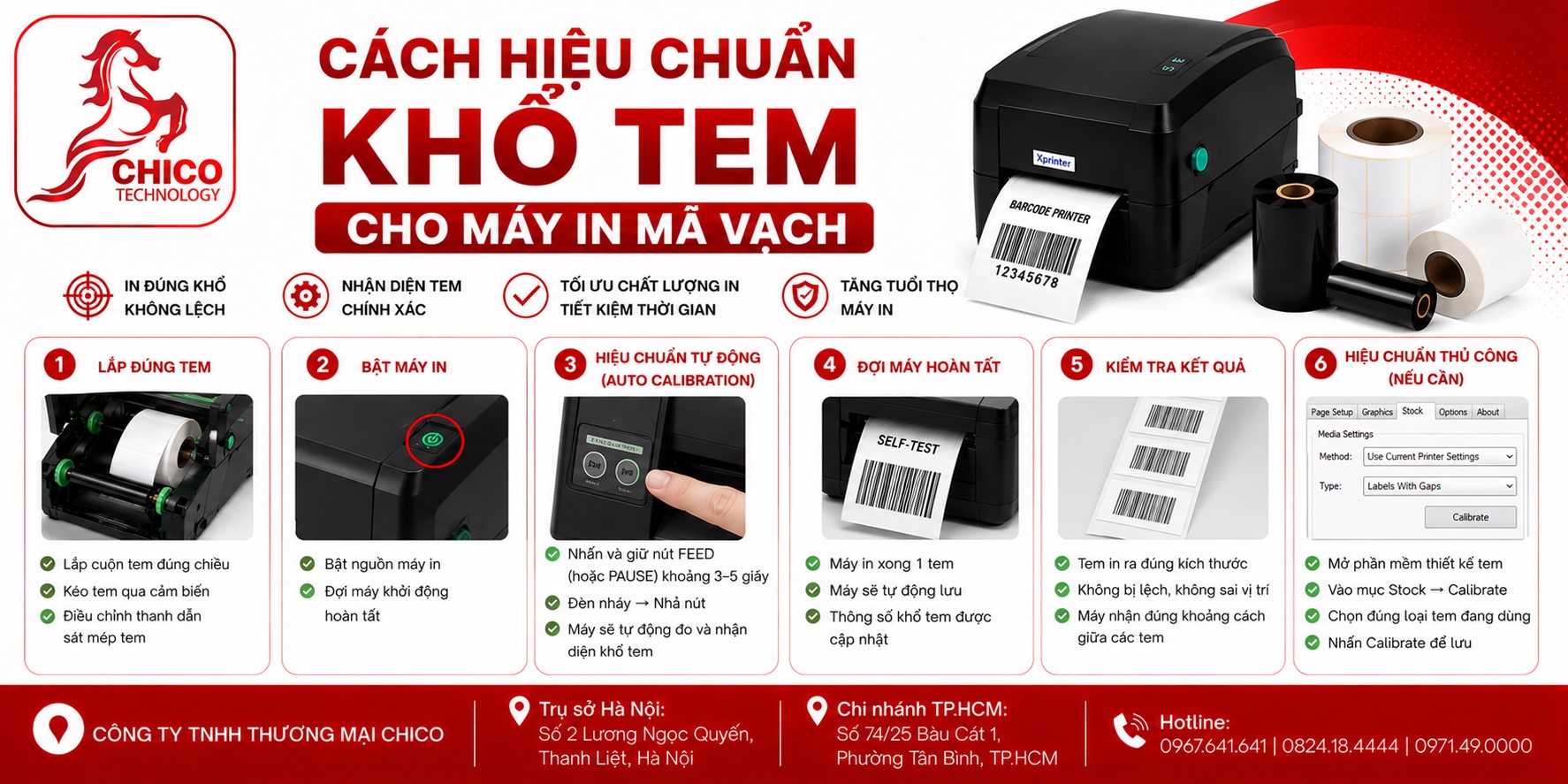 Cách hiệu chuẩn khổ tem cho máy in mã vạch (Calibrate) cực dễ