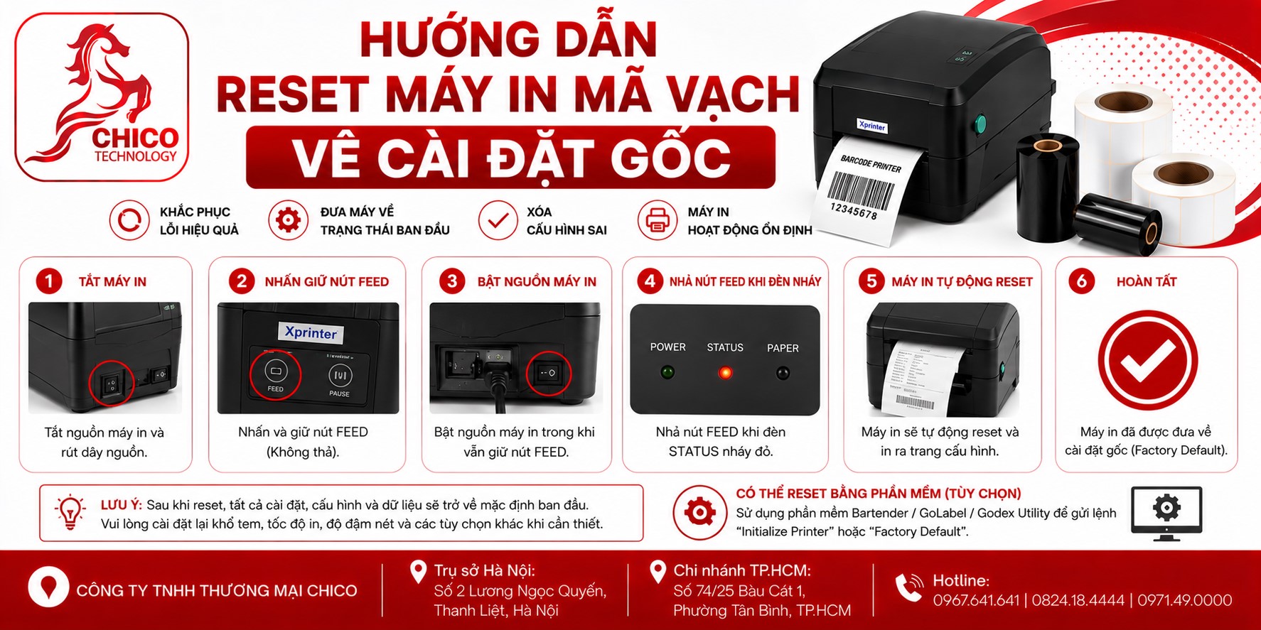 Hướng Dẫn Reset Máy In Mã Vạch Về Cài Đặt Gốc Nhanh Chóng