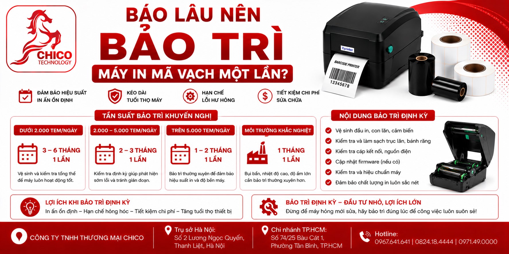 Bao lâu nên bảo trì máy in mã vạch một lần? Định kỳ chuẩn nhất