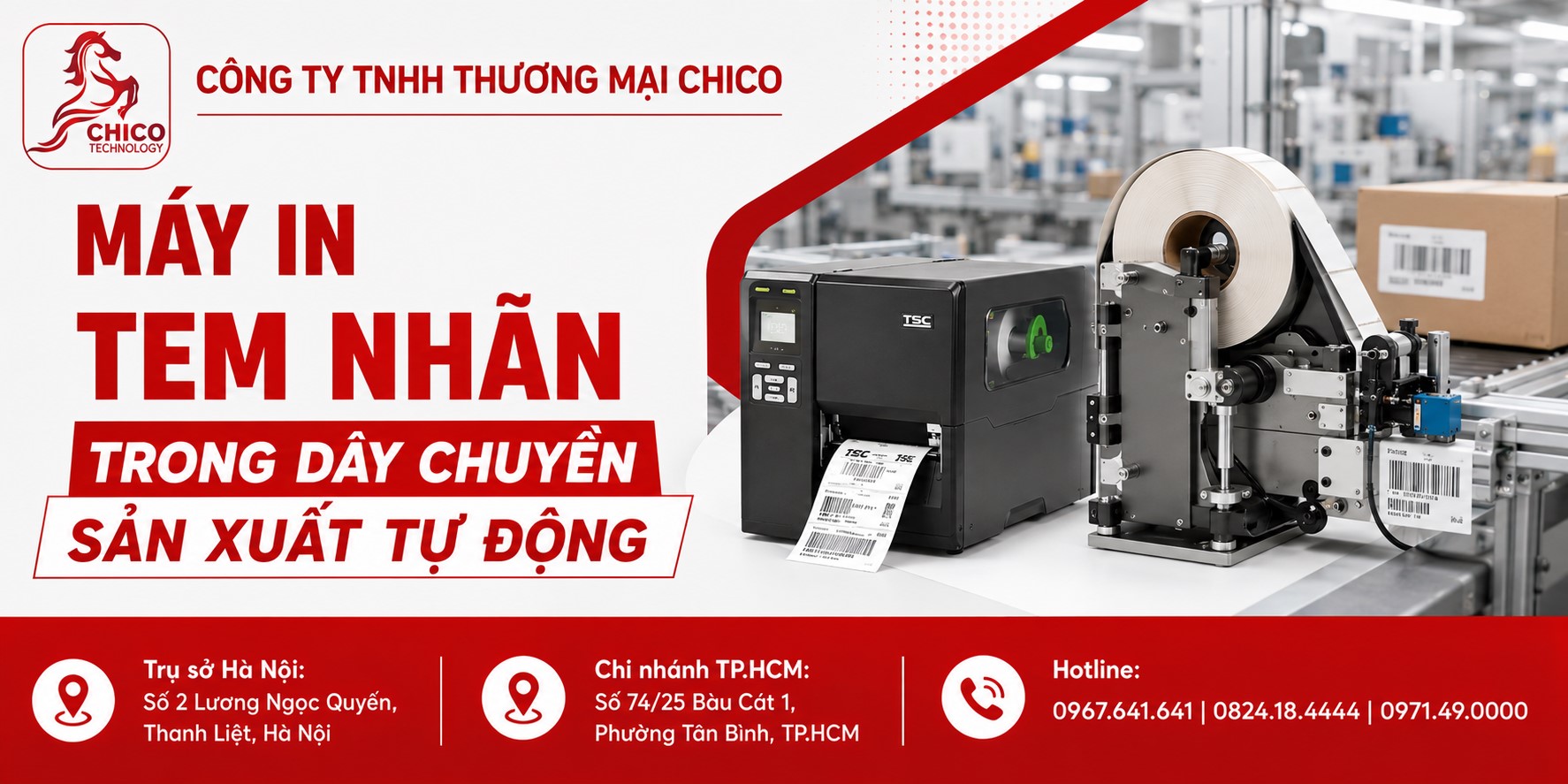 Máy In Tem Nhãn Trong Dây Chuyền Sản Xuất Tự Động