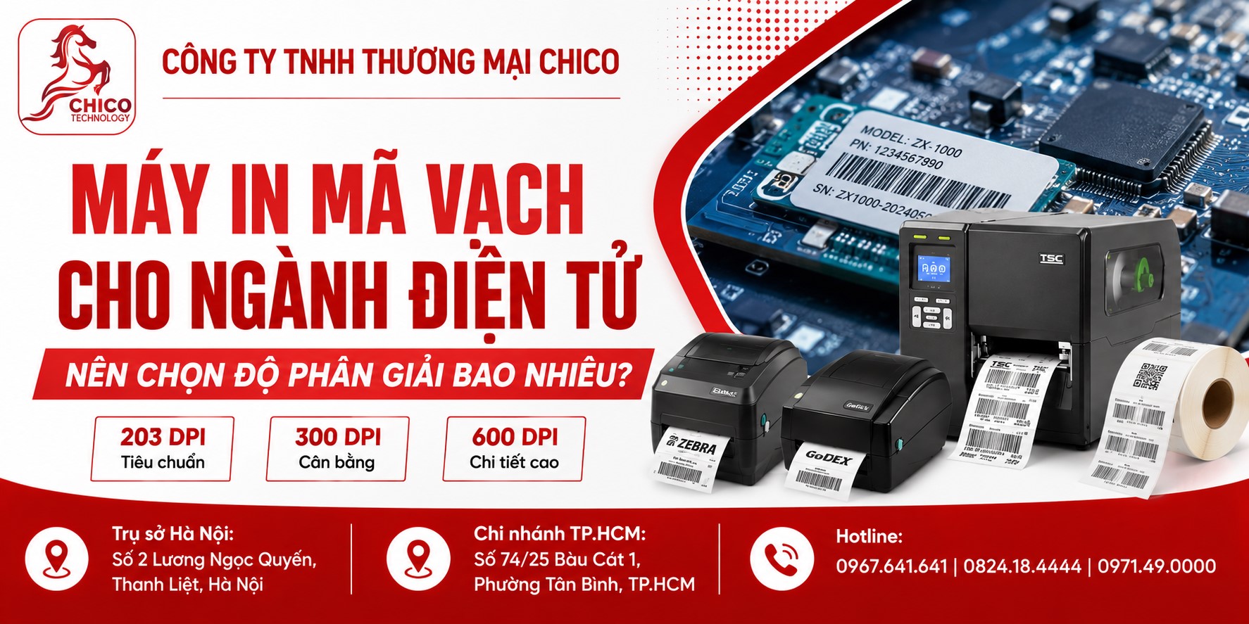 Máy In Mã Vạch Cho Ngành Điện Tử Nên Chọn Độ Phân Giải Bao Nhiêu?