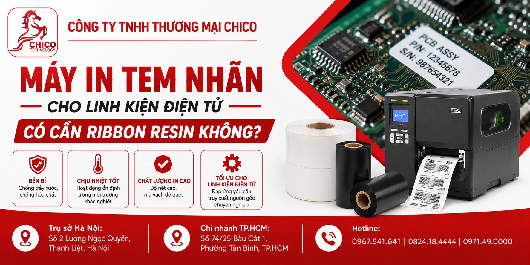 Máy In Tem Nhãn Cho Linh Kiện Điện Tử Có Cần Ribbon Resin Không?