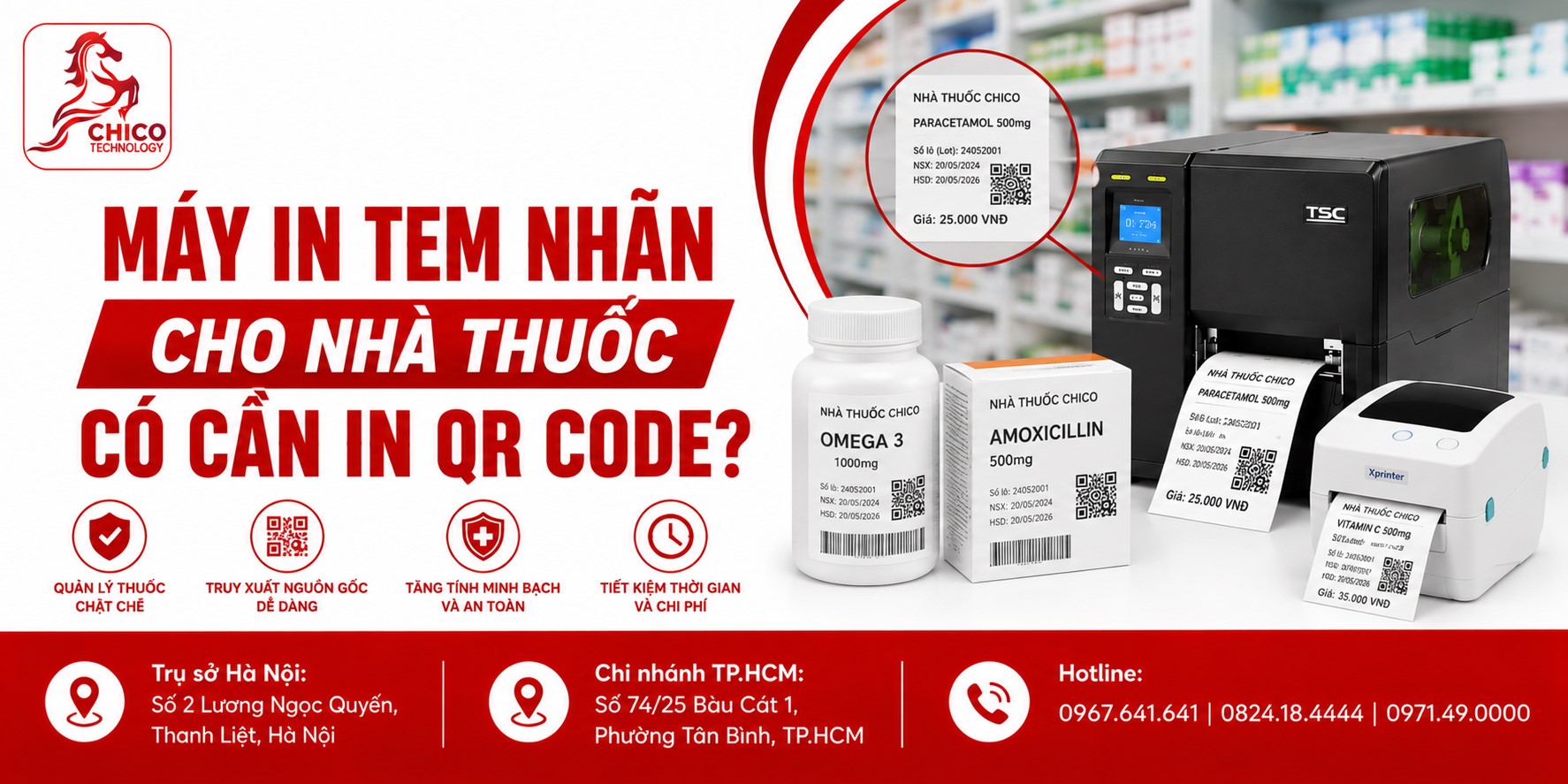 Máy In Tem Nhãn Cho Nhà Thuốc Có Cần In QR Code?