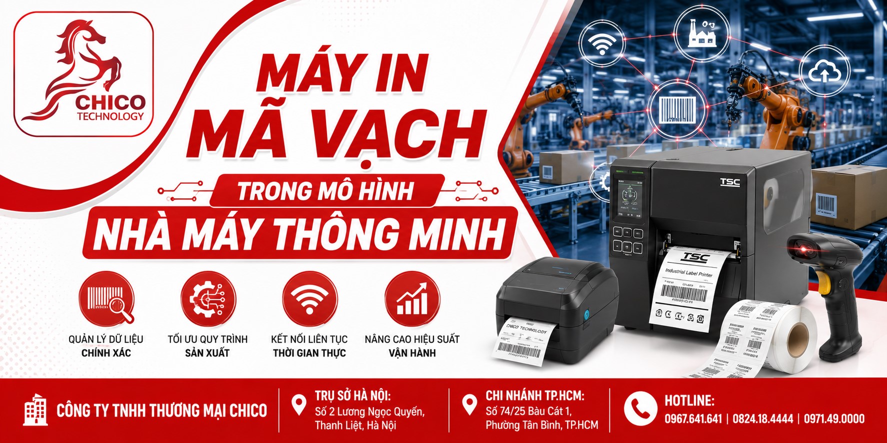 Máy In Mã Vạch Trong Mô Hình Nhà Máy Thông Minh
