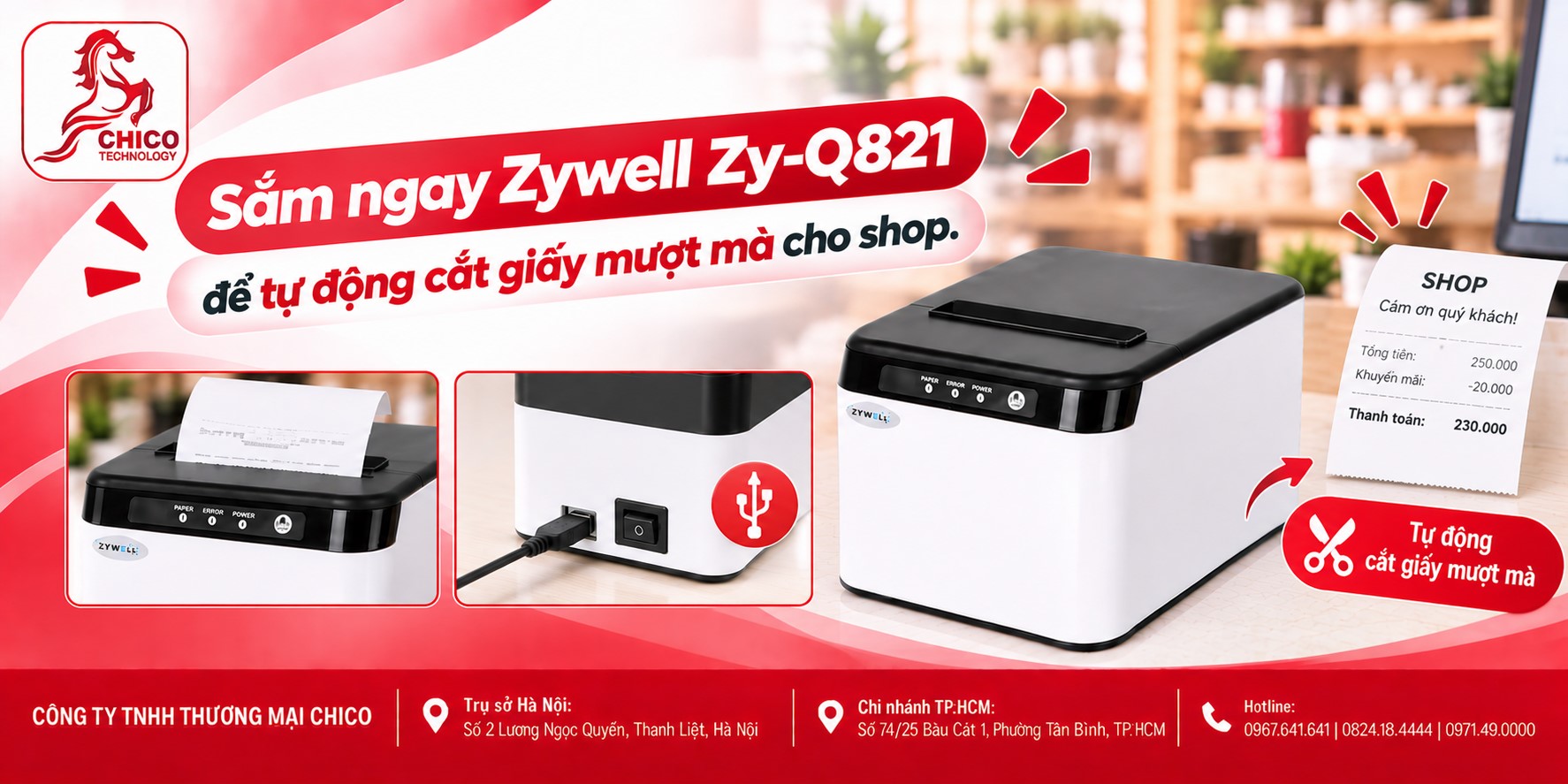 Sắm Ngay Zywell ZY-Q821 Tự Động Cắt Giấy Mượt Mà Cho Shop