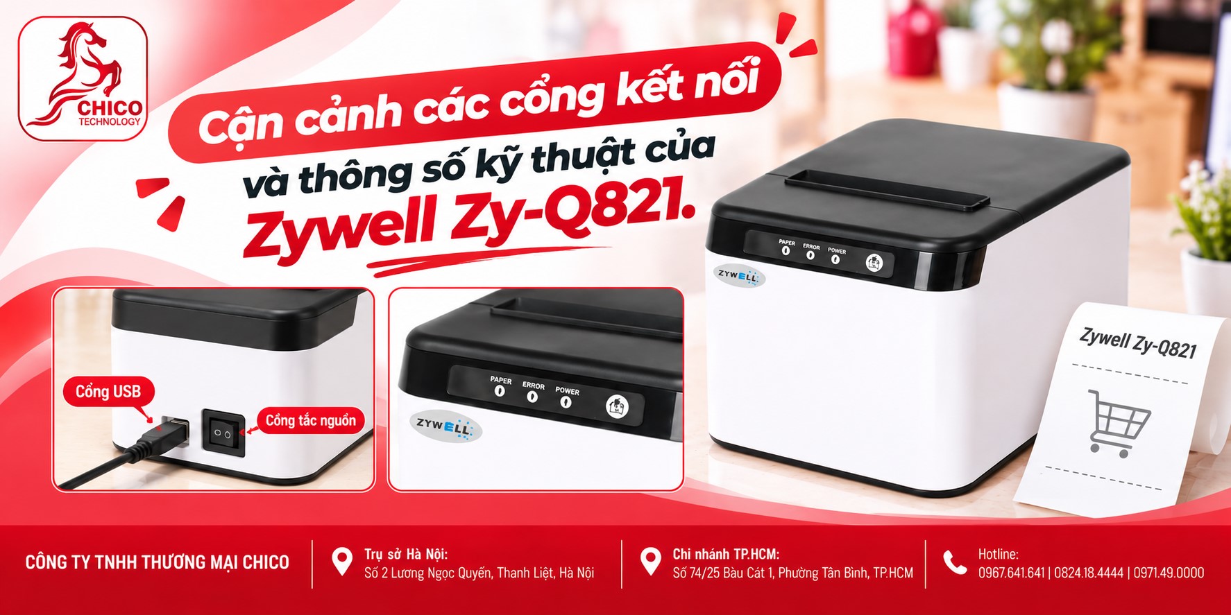 Cận Cảnh Cổng Kết Nối Và Thông Số Kỹ Thuật Zywell ZY-Q821