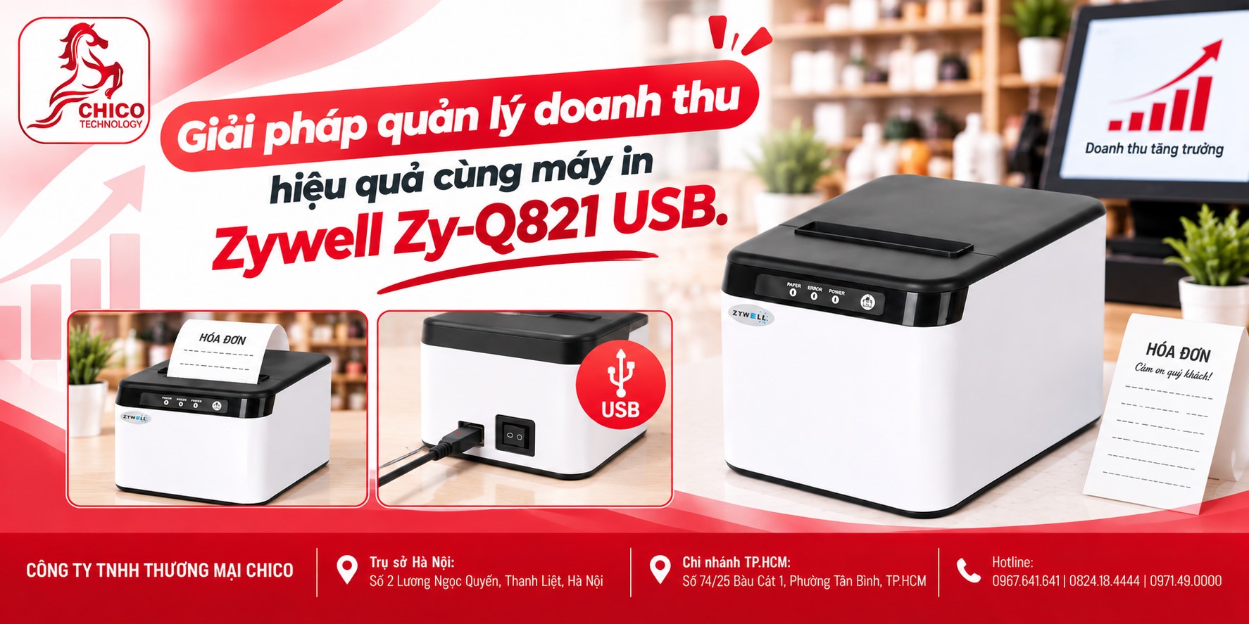 Giải Pháp Quản Lý Doanh Thu Hiệu Quả Cùng Máy In Zywell ZY-Q821