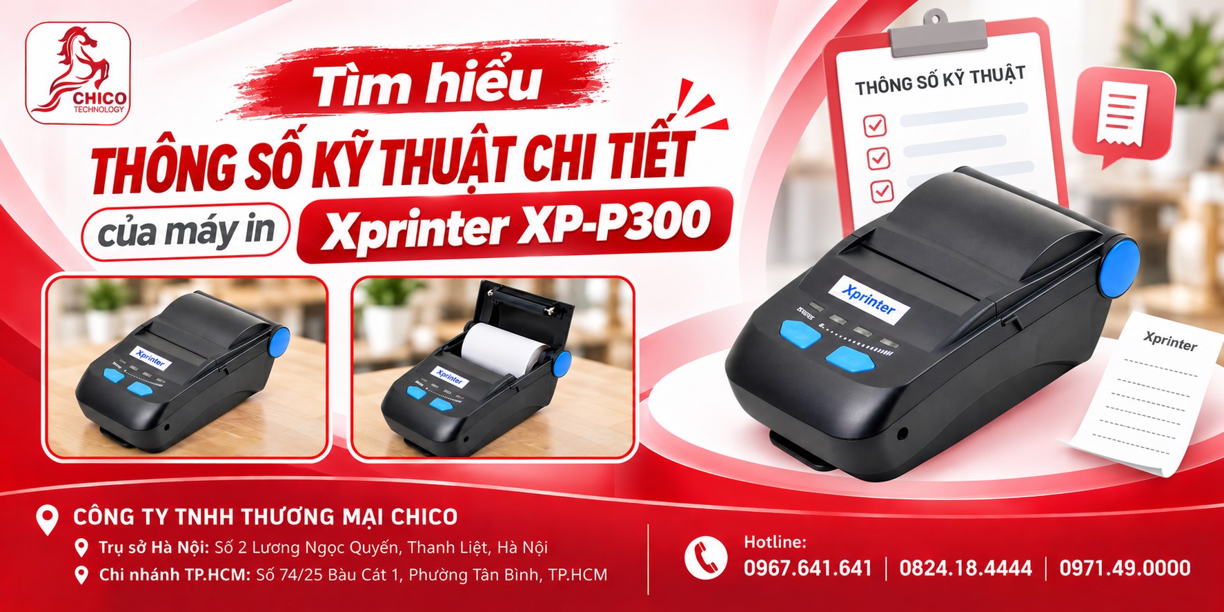 Thông Số Kỹ Thuật Chi Tiết Máy In Xprinter XP-P300 Chính Hãng