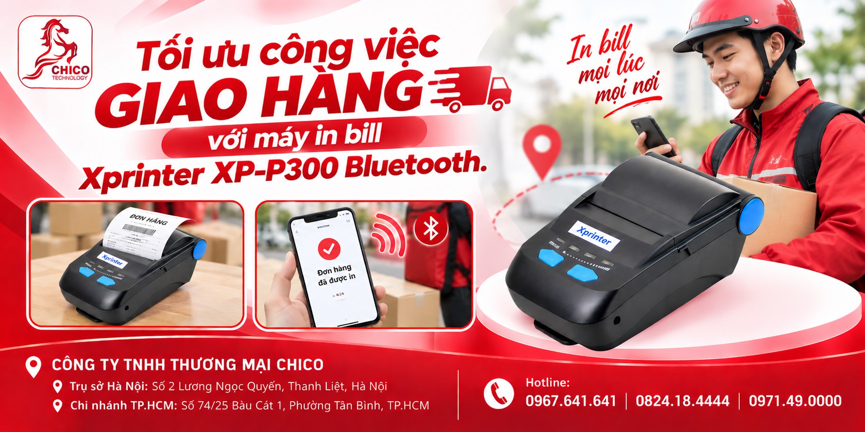 Tối Ưu Công Việc Giao Hàng Với Máy In Bill Xprinter XP-P300 Bluetooth