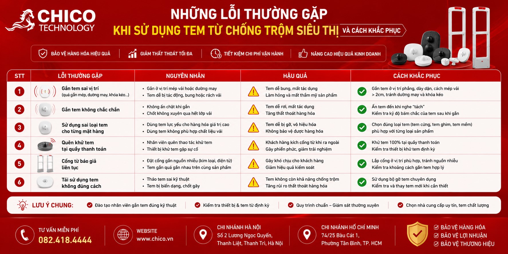 Những lỗi thường gặp khi sử dụng tem từ chống trộm và cách khắc phục