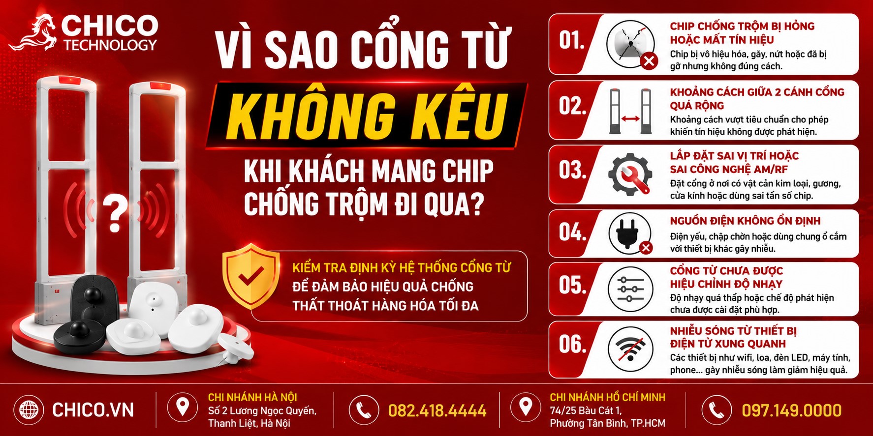Tại sao cổng từ không kêu khi mang chip chống trộm đi qua?