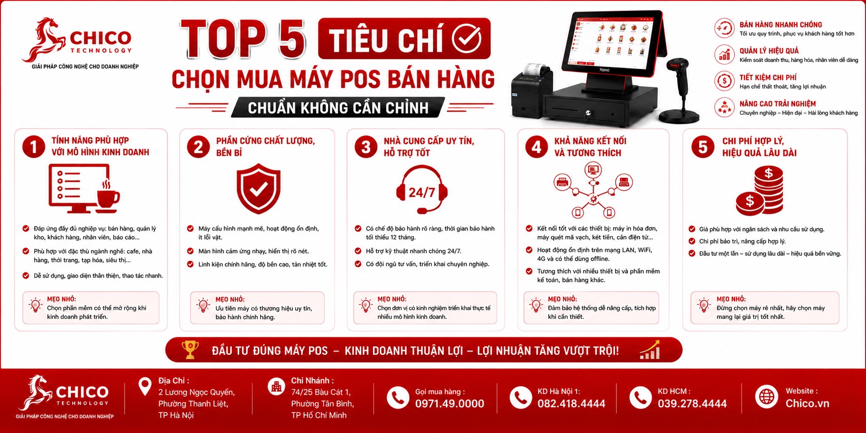 Top 5 tiêu chí chọn mua máy POS bán hàng chuẩn không cần chỉnh