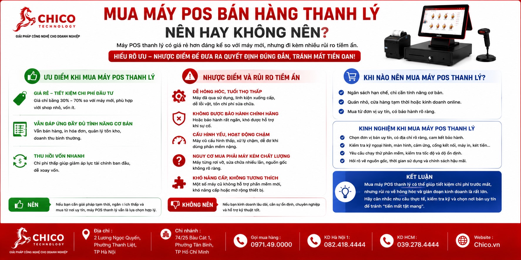 Mua máy POS bán hàng thanh lý: Nên hay không nên?