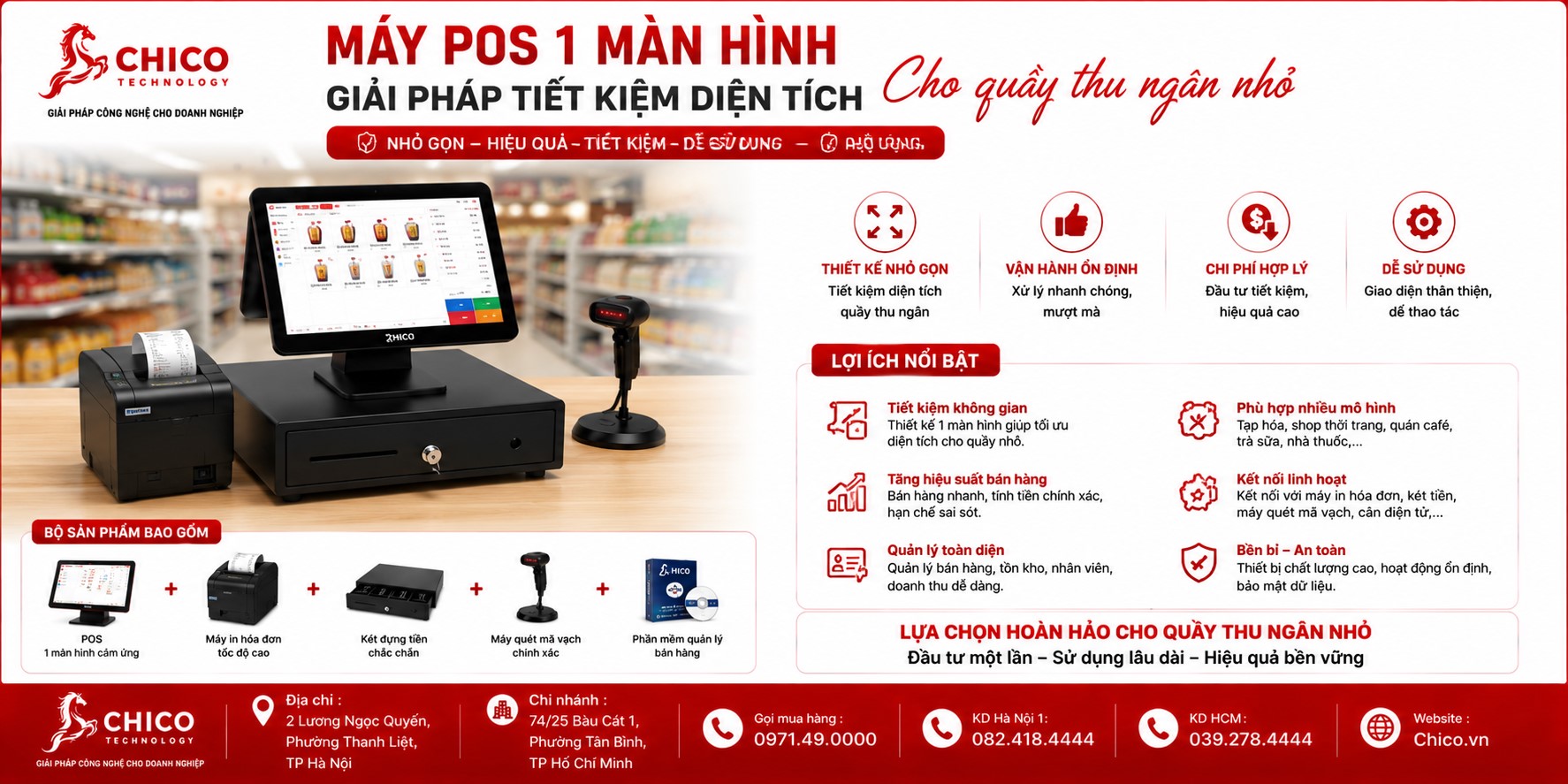 Máy POS 1 Màn Hình: Giải Pháp Tiết Kiệm Diện Tích Quầy Nhỏ