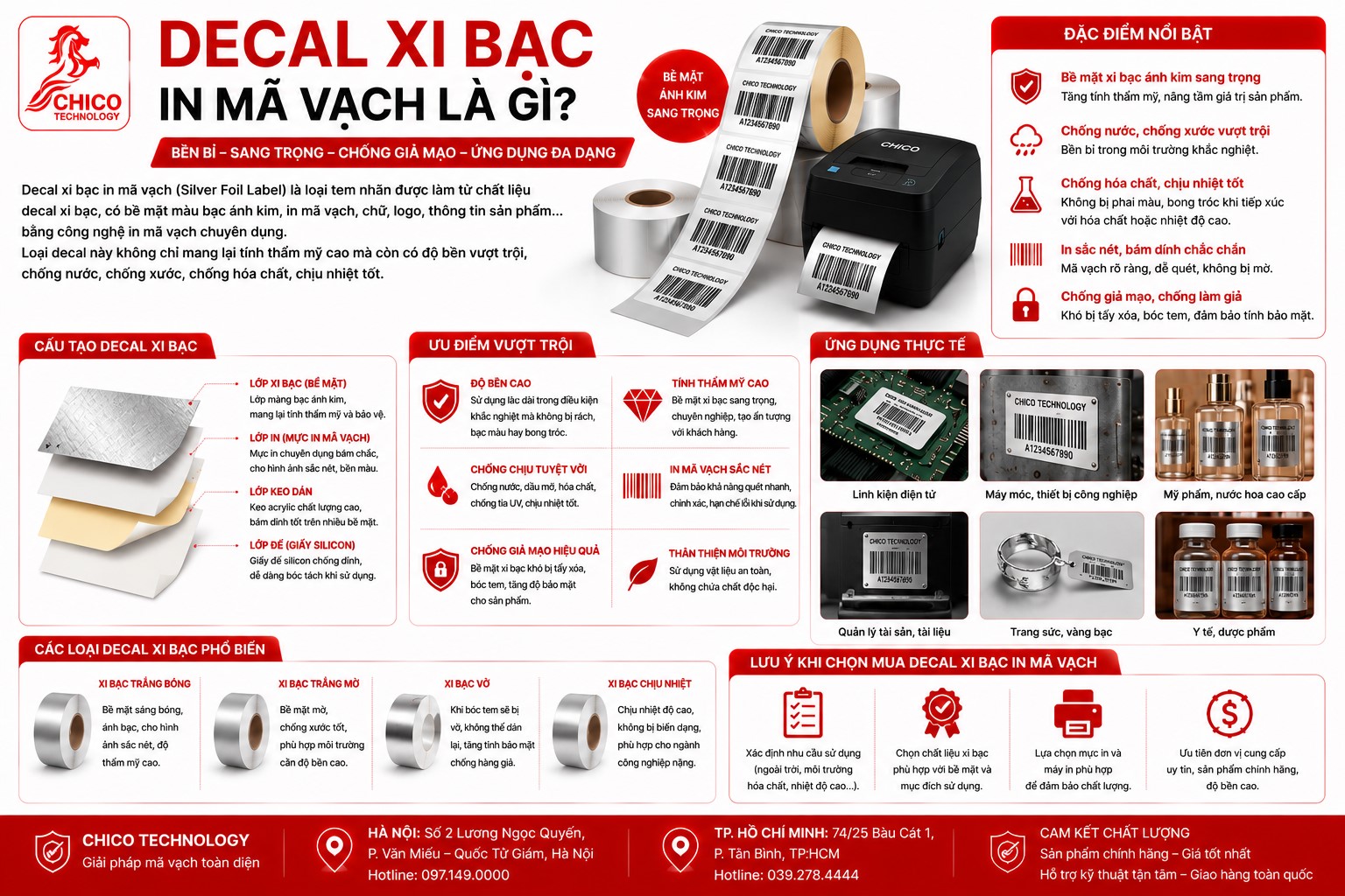Decal Xi Bạc In Mã Vạch Là Gì? Giải Pháp Tem Nhãn Chịu Nhiệt Số 1