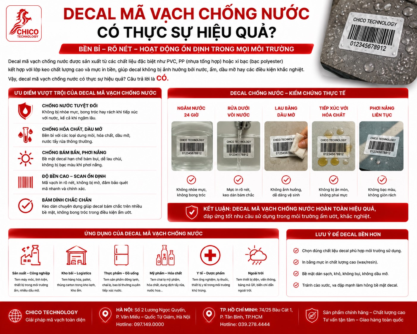 Decal Mã Vạch Chống Nước Có Thật Sự Hiệu Quả? Bí Quyết Chọn Đúng