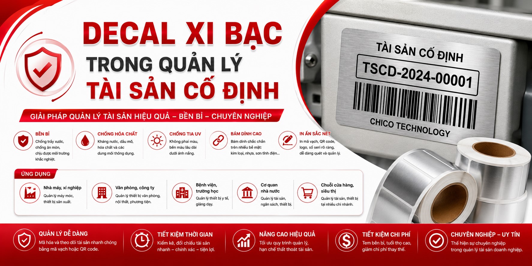 Decal Xi Bạc Quản Lý Tài Sản Cố Định: Giải Pháp Bền Vĩnh Cửu