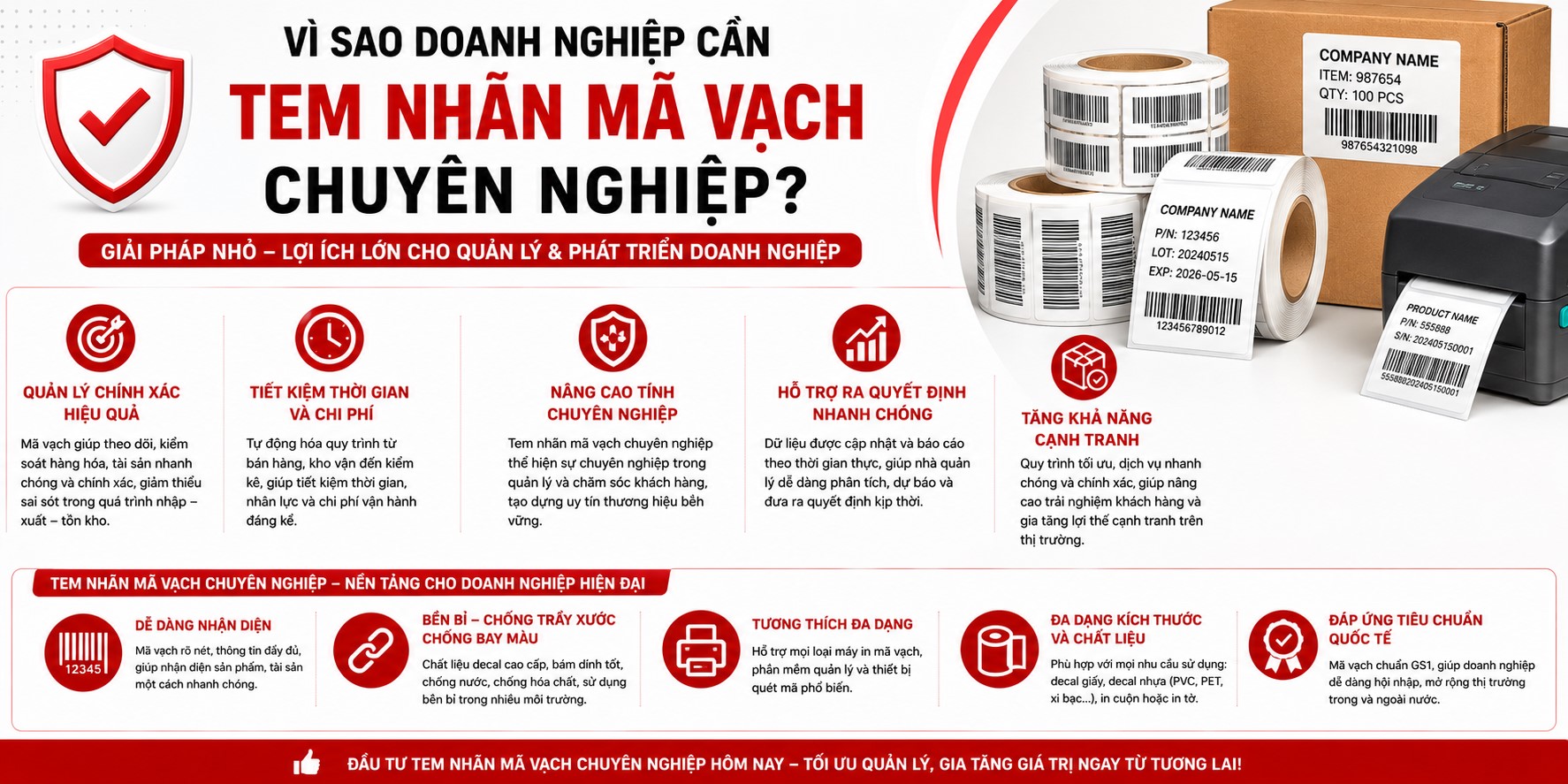 Vì Sao Doanh Nghiệp Cần Đầu Tư Tem Nhãn Mã Vạch Chuyên Nghiệp?