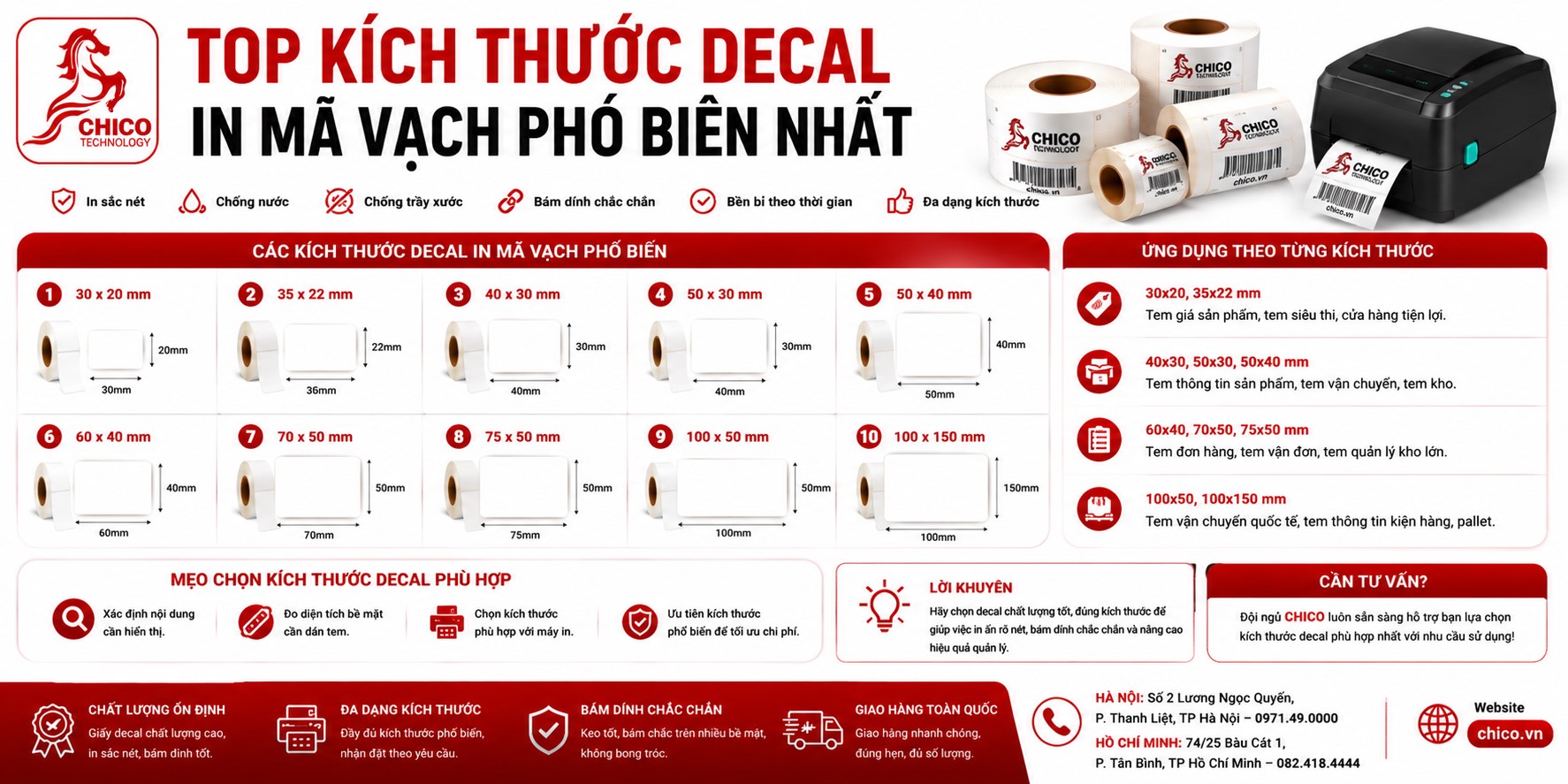 Top Kích Thước Decal In Mã Vạch Phổ Biến Nhất 2026