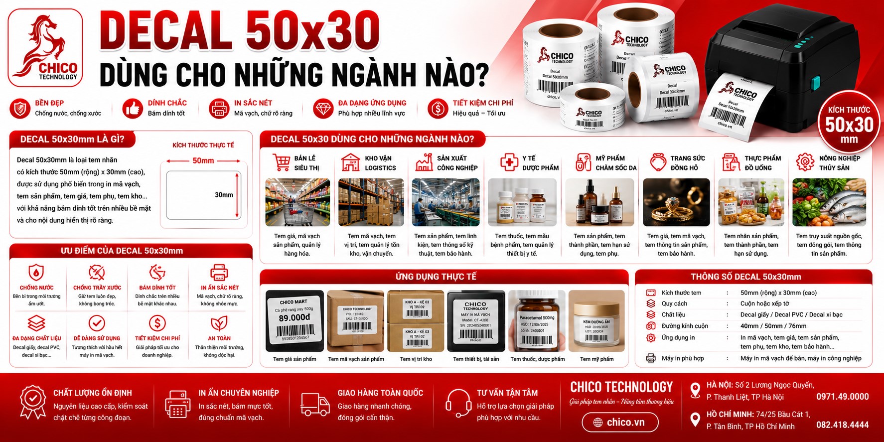 Decal 50x30 Dùng Cho Những Ngành Nào? Ứng Dụng & Lợi Ích