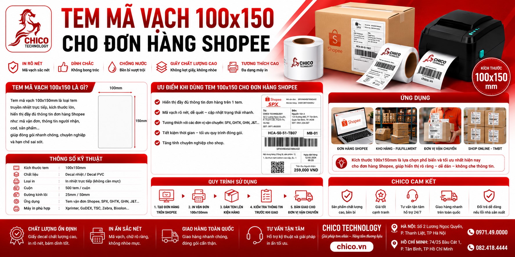 Tem Mã Vạch 100x150: Tiêu Chuẩn Cho Đơn Hàng Shopee & Vận Đơn