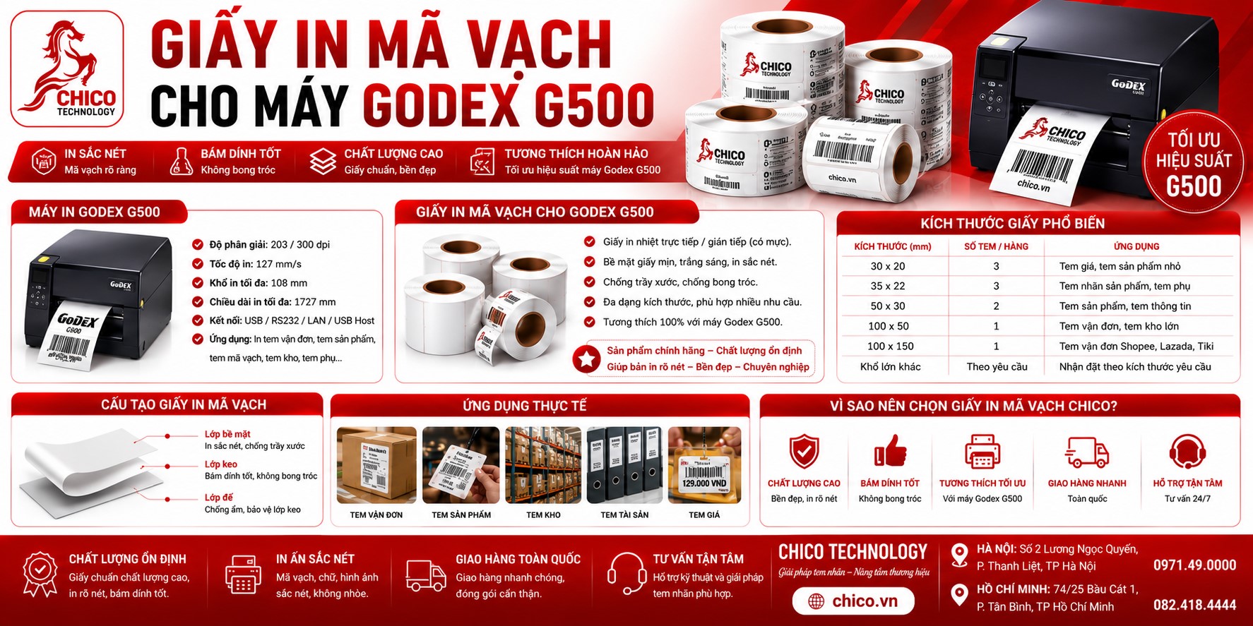 Giấy In Mã Vạch Cho Máy Godex G500: Hướng Dẫn Chọn Đúng & Bền