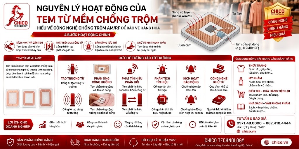 Nguyên Lý Hoạt Động Của Tem Từ Mềm Chống Trộm Siêu Thị
