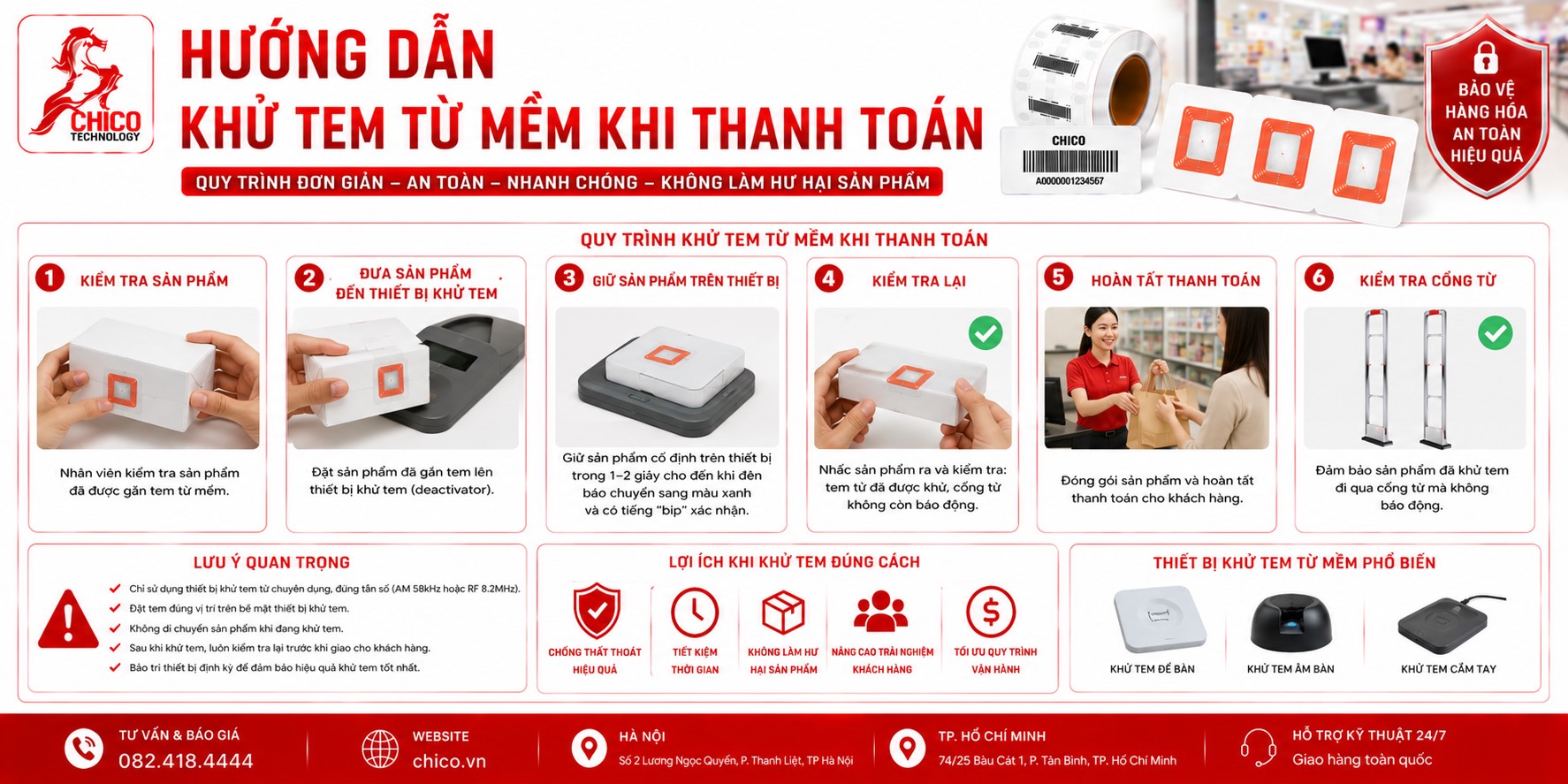 Hướng Dẫn Khử Tem Từ Mềm Chuẩn Khi Thanh Toán Cho Thu Ngân