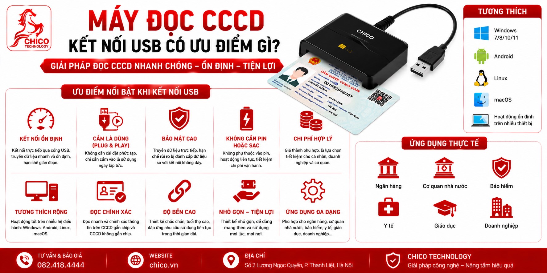 Máy Quét CCCD Kết Nối USB Có Ưu Điểm Gì?