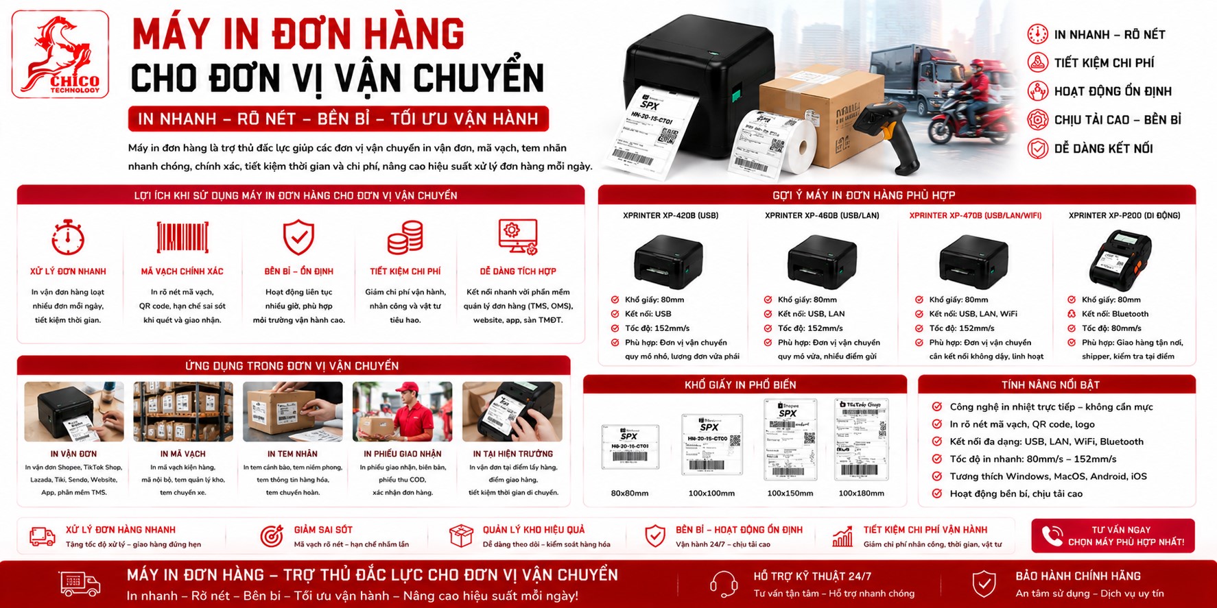 Máy In Đơn Hàng Tốc Độ Cao Cho Đơn Vị Vận Chuyển & Bưu Cục