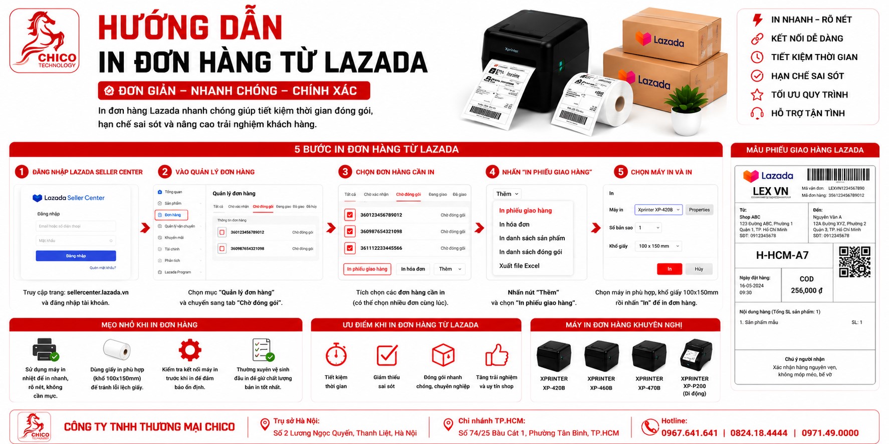 Cách In Đơn Hàng Lazada Chuẩn A6: 