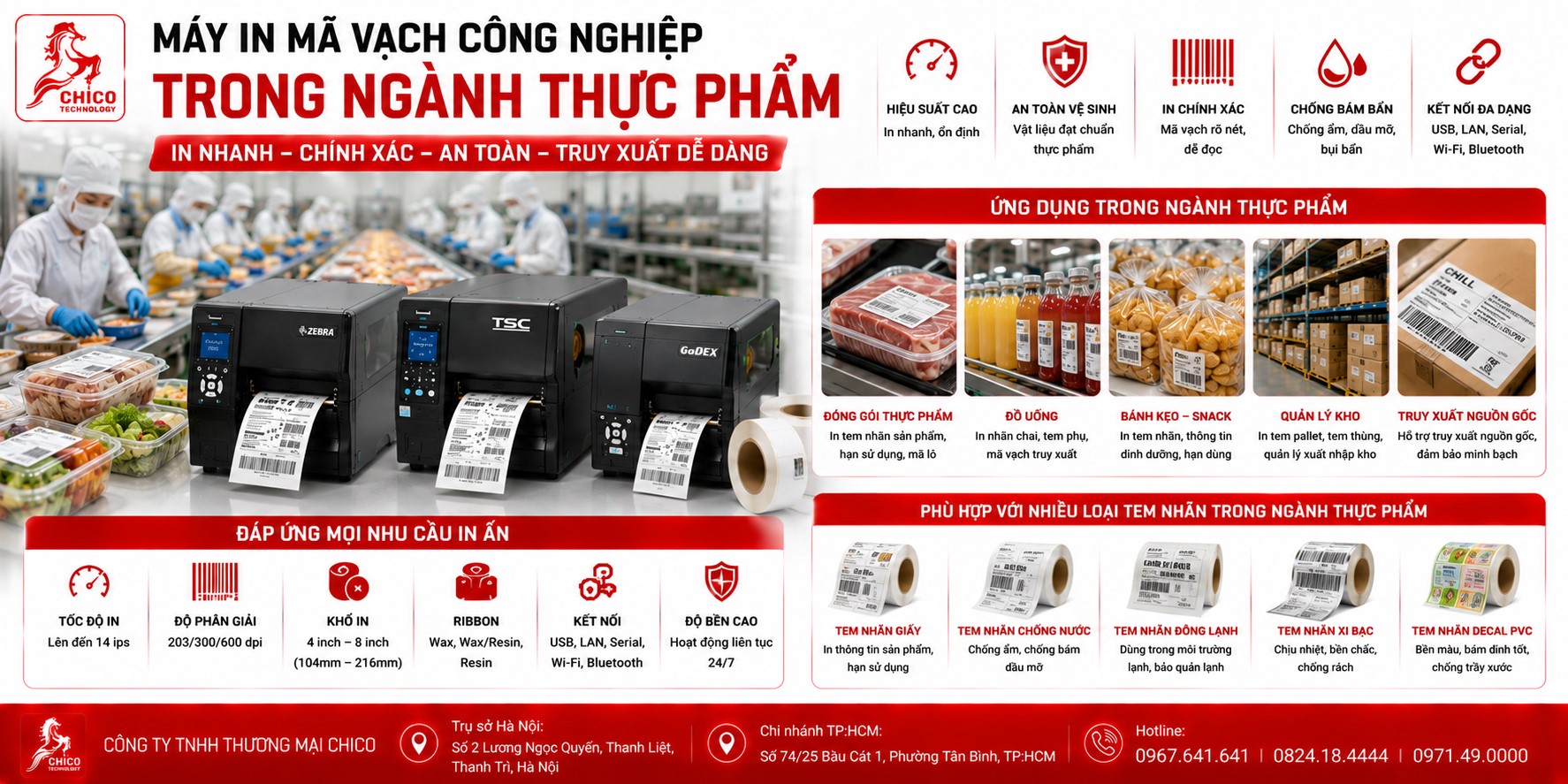 Máy In Mã Vạch Công Nghiệp Trong Ngành Thực Phẩm: Tiêu Chuẩn & Giải Pháp