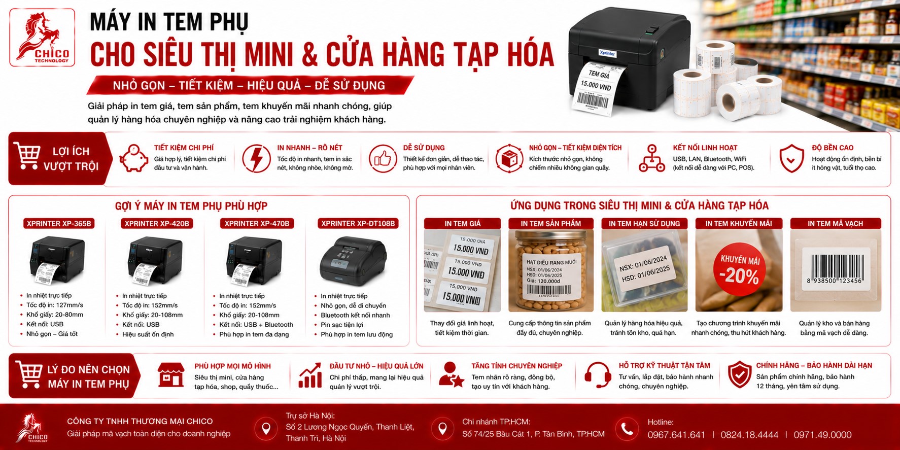 Top Máy In Tem Phụ Cho Siêu Thị Mini & Tạp Hóa: Bền, Rẻ, Dễ Dùng