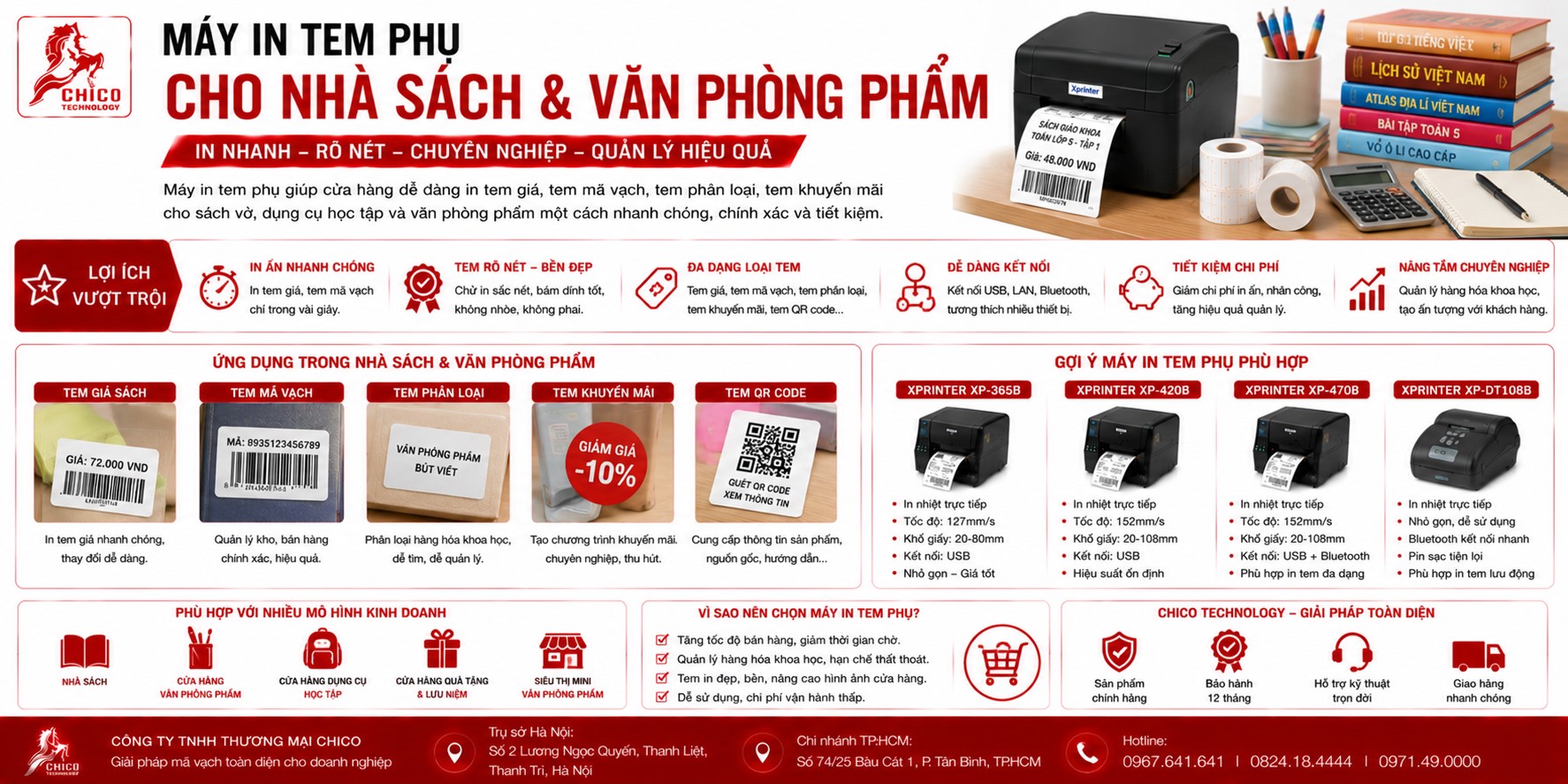 Máy In Tem Phụ Cho Nhà Sách & Văn Phòng Phẩm: Giải Pháp Quản Lý Kho Thông Minh