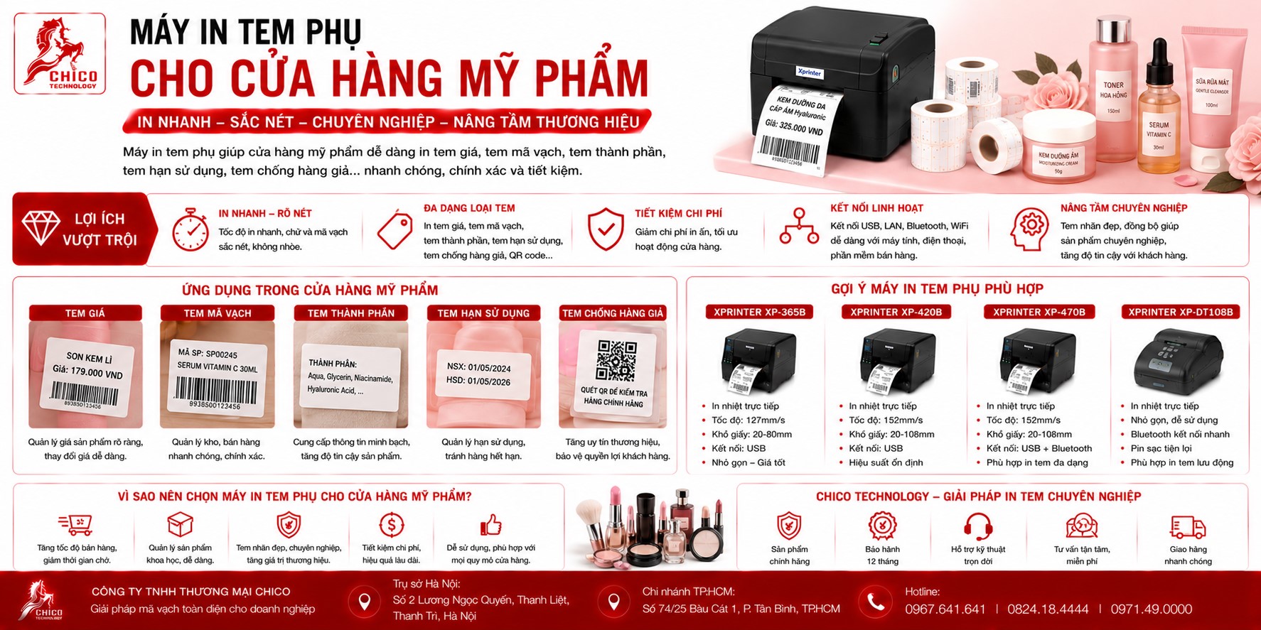 Máy In Tem Phụ Cho Shop Mỹ Phẩm: Đẹp, Sắc Nét, Tăng Uy Tín