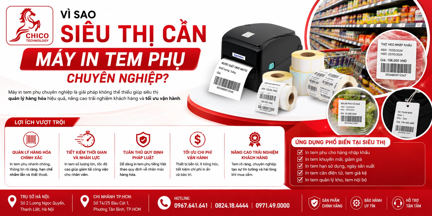 Vì Sao Siêu Thị Cần Máy In Tem Phụ Chuyên Nghiệp? Bí Quyết Vận Hành