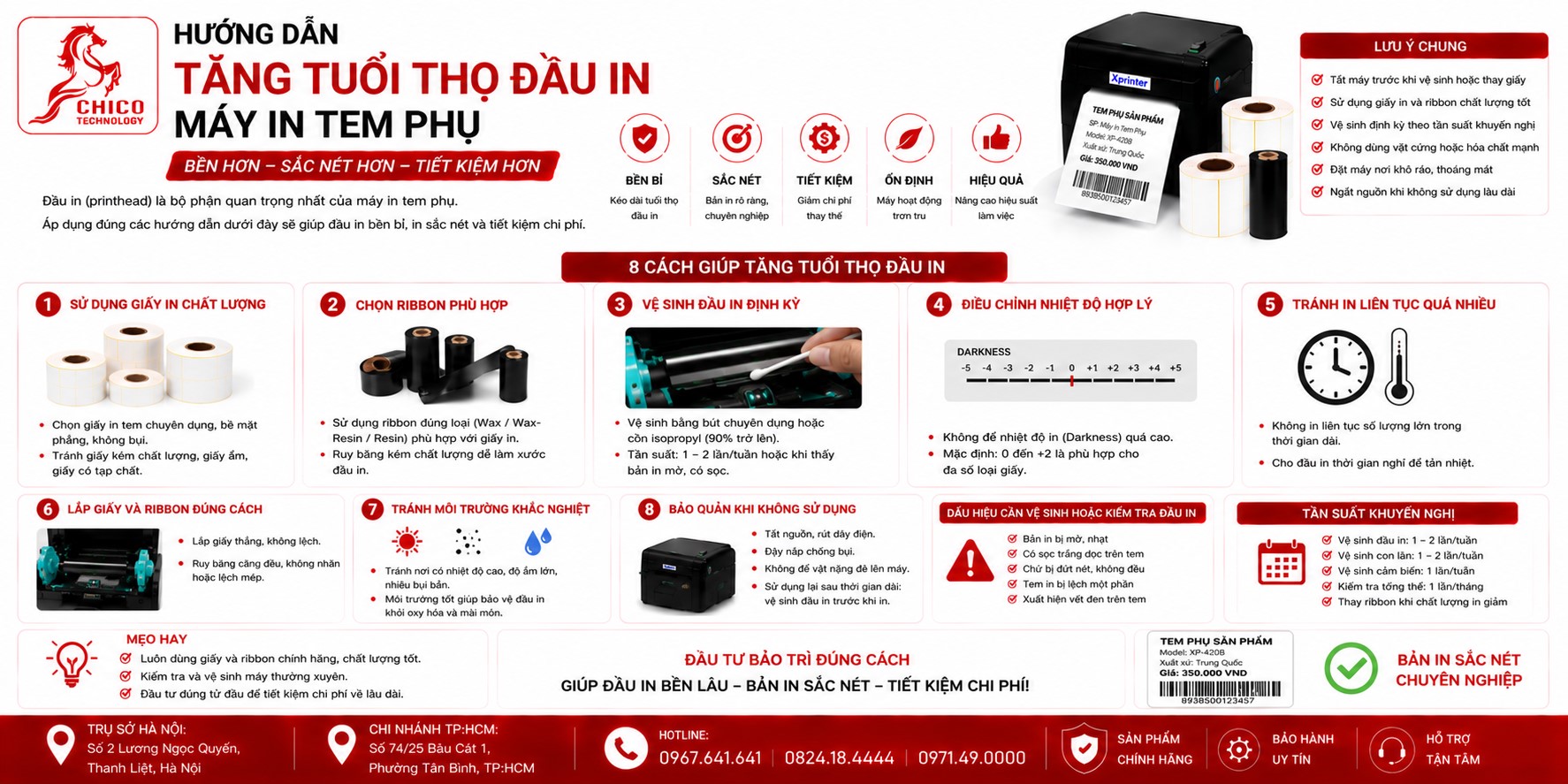 Bí Quyết Tăng Tuổi Thọ Đầu In Máy In Tem Phụ