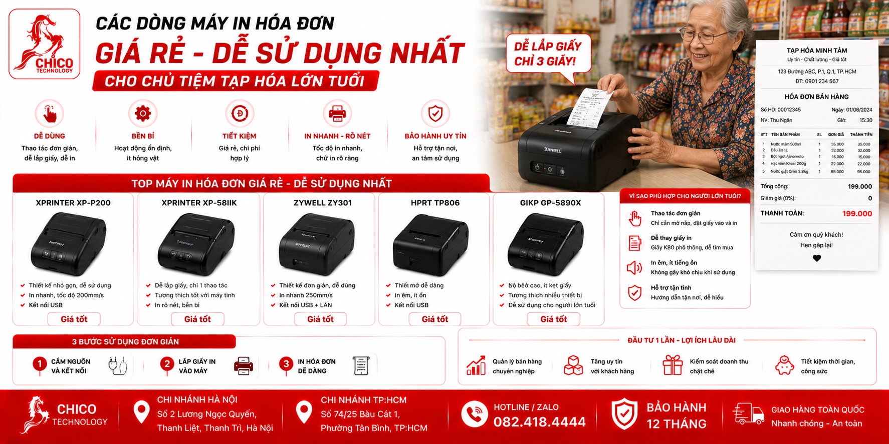 Top 3 Máy In Hóa Đơn Giá Rẻ, Dễ Dùng Cho Chủ Tiệm Tạp Hóa