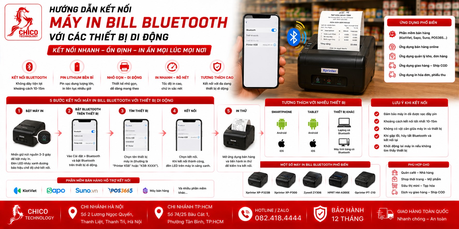 Hướng Dẫn Kết Nối Máy In Bill Bluetooth Với Điện Thoại