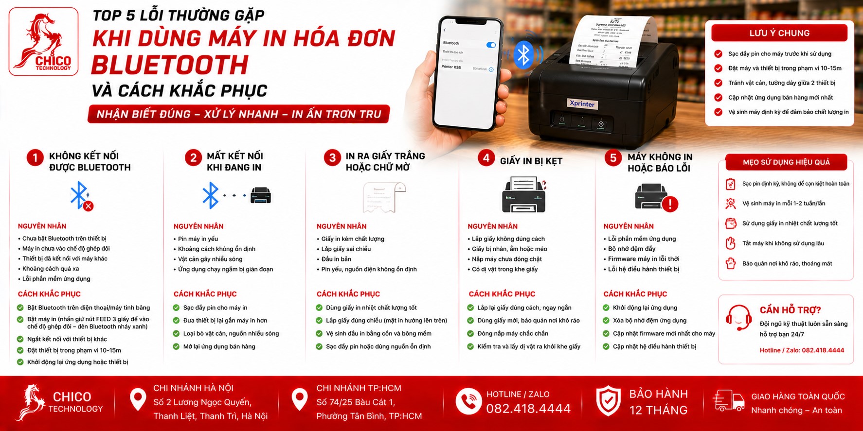 5 Lỗi Thường Gặp Khi Dùng Máy In Hóa Đơn Bluetooth & Cách Xử Lý