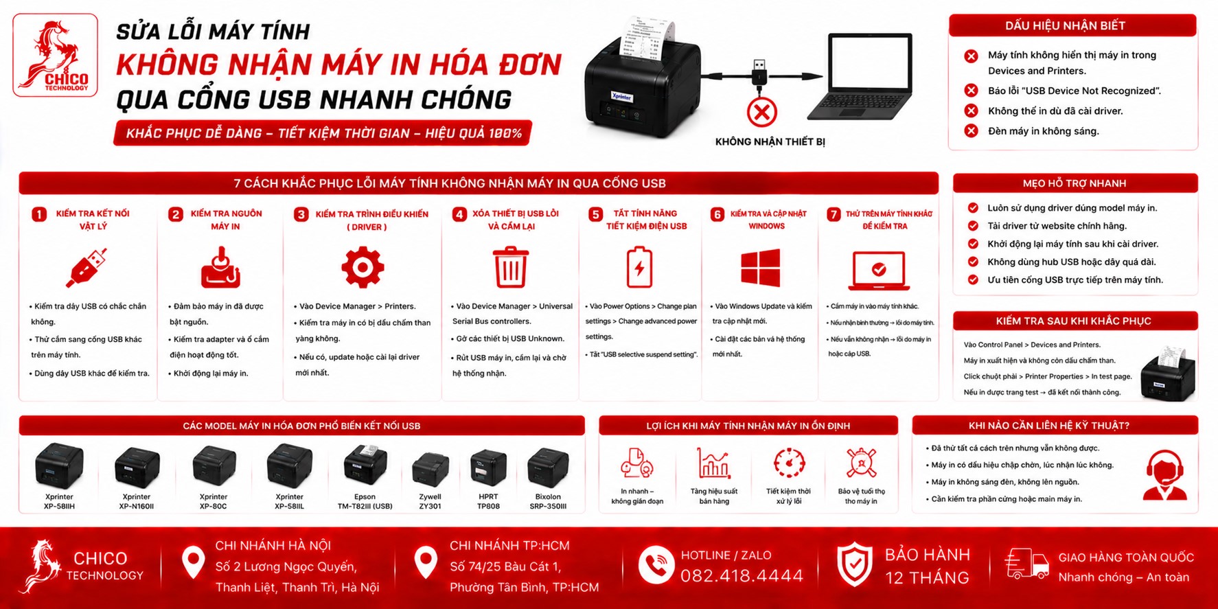 Cách Khắc Phục Máy Tính Không Nhận Máy In Hóa Đơn Cổng USB