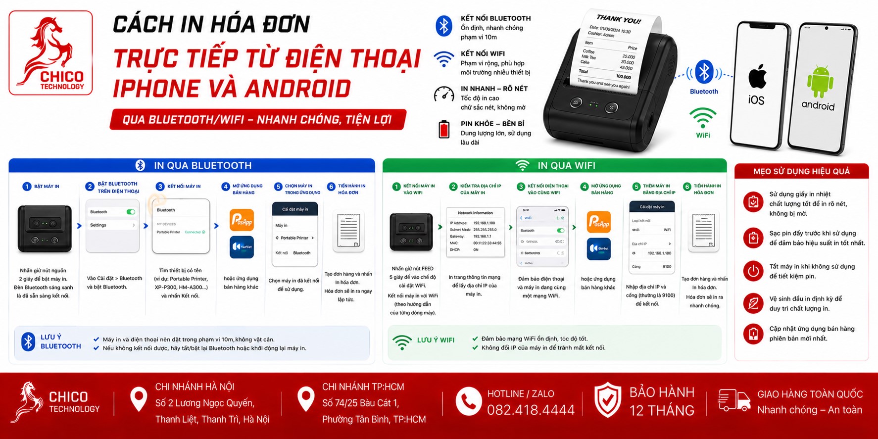 Hướng Dẫn In Hóa Đơn Trực Tiếp Từ Điện Thoại (iPhone/Android)